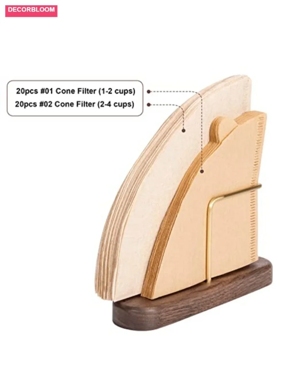 Walnut & Brass Coffee Filter Holder for V60